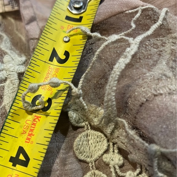 Solitaire Linen Blouse Tunic Beige Tan Large - Picture 6 of 11